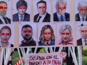 Ataque político en España: Grupos de izquierda arremeten contra Milei, Trump y Meloni.