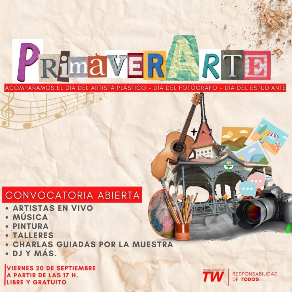 El Municipio de Trelew convoca a jóvenes y artistas a participar de PrimaverArte