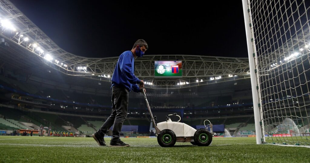 el césped artificial del Allianz Parque, la casa del Palmeiras