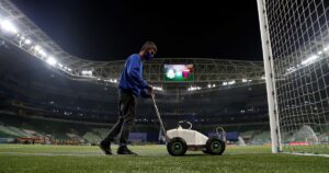 el césped artificial del Allianz Parque, la casa del Palmeiras