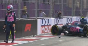 Franco Colapinto no pudo evitar el golpe contra el muro tras el despiste de Gasly y largará 16° en Bakú
