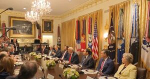 Uno por uno, quiénes compartieron el almuerzo bilateral en la Casa Blanca con Trump y Milei