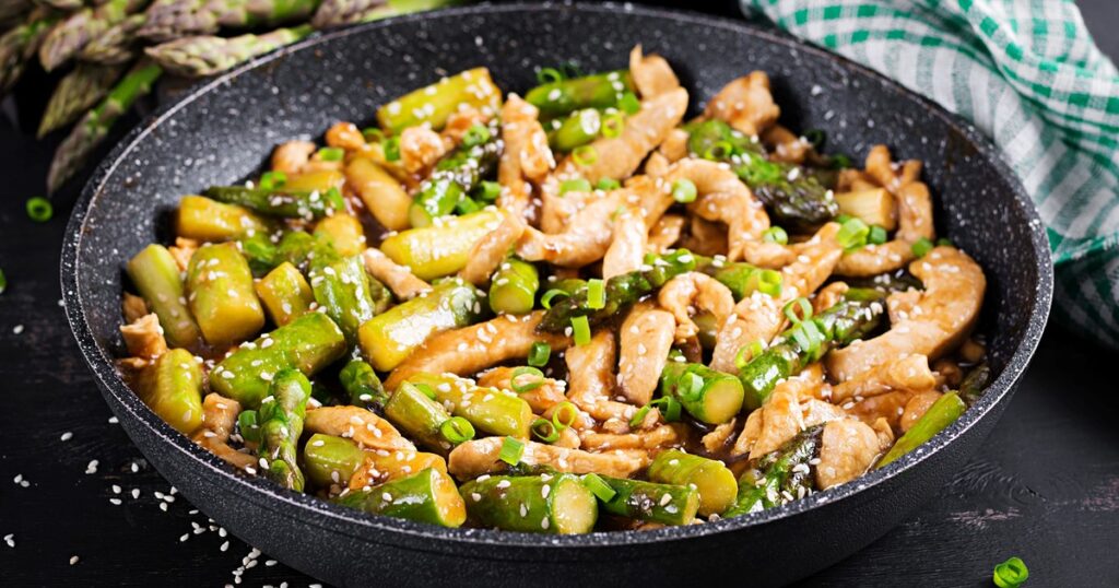 Receta de Espárragos con pollo