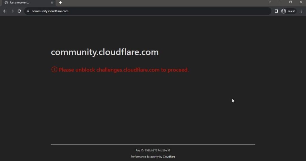 el escudo de seguridad de Cloudflare que a veces falla y cómo solucionarlo