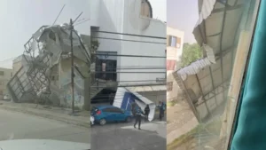 Las ráfagas ya causan destrozos en Comodoro Rivadavia