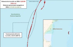 Prefectura identificó un pesquero extranjero operando cerca de Bahía Camarones