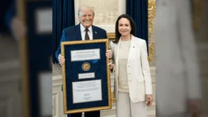 Trump confirmó que María Corina Machado le entregó su Premio Nobel de la Paz