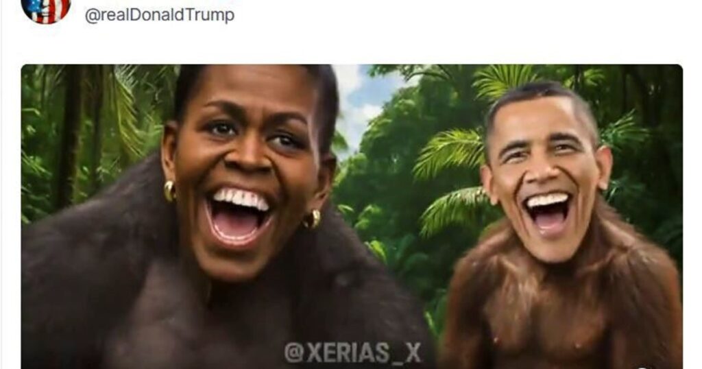 Parecía difícil que Trump cayera tan bajo, pero con su video racista sobre los Obama lo logró