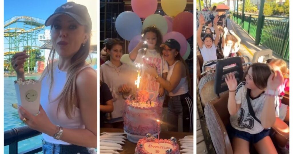 El increíble cumpleaños de Emma, la hija de Evangelina Anderson, en un parque de diversiones: todas las fotos