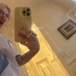 Utilice este título  Sabrina Carpenter posó en bombacha con la celeste y blanca desde su hotel en Argentina, en la previa de Lollapalooza y cree en base a ese titulo original un titulo nuevo, preciso, comprensible y que no pierda relacion con el titulo original. Necesito que me devuelvas solo y nada mas que el titulo nuevo.