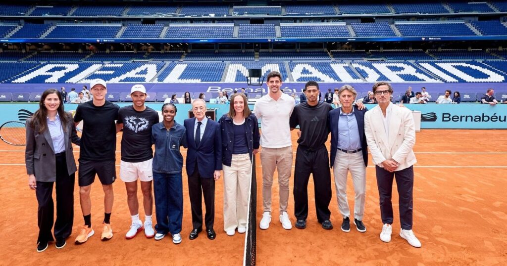 Nadal, Sinner y Swiatek inauguraron una cancha de tenis en el estadio del Real Madrid