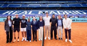Nadal, Sinner y Swiatek inauguraron una cancha de tenis en el estadio del Real Madrid