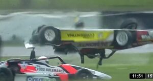 voló por el aire con su auto y salió vivo de milagro