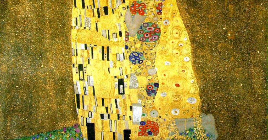 un hacker se robó más de la mitad de la versión digital del cuadro "El beso" de Klimt