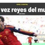 Utilice este título así reflejaron los medios de España el triunfo ante Argentina y cree en base a ese titulo original un titulo nuevo, preciso, comprensible y que no pierda relacion con el titulo original. Necesito que me devuelvas solo y nada mas que el titulo nuevo.