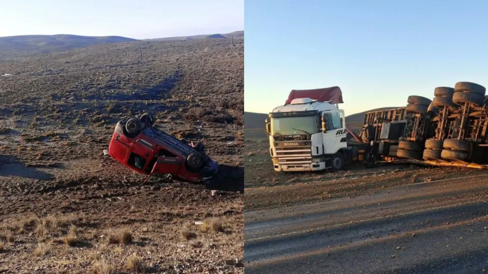 Dos vuelcos en la Ruta 3 dejaron cuatro personas trasladadas al hospital