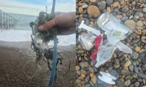 Preocupación por residuos peligrosos en la playa del centro de Comodoro