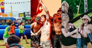 cómo es la vida dentro del festival inglés de música electrónica que también tiene gimnasio, fútbol y supermercado
