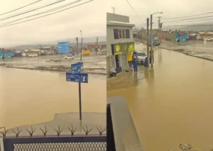 Comodoro registró un intenso temporal de lluvia: calles anegadas, colectivos desviados y vuelos demorados