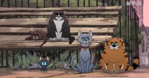 el creador y protagonista de la conmovedora "After Life" presenta "Gatos callejeros", no apta para niños